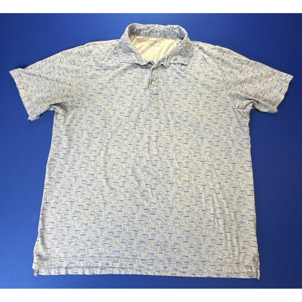 Peter Millar Seaside Soft Touch Pima Cotton Polo AOP Fish Mens XL Golf